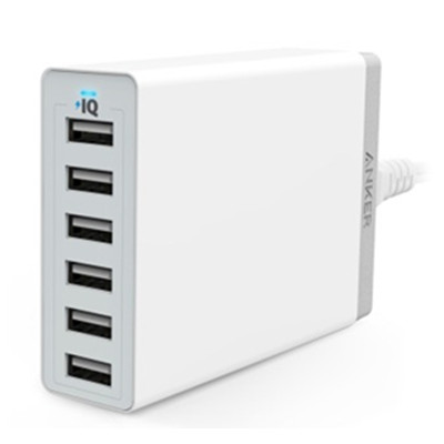 多口实用！Anker 60W 6口USB充电器