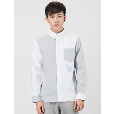 潮流佳品！Preppy Elite不对称拼接衬衫