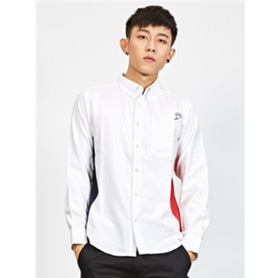青春感！Preppy Elite简约风拼色衬衫