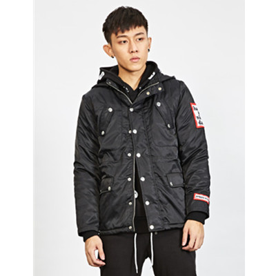 冬季潮服！Preppy Elite贴标夹棉可拆卸帽防风外套
