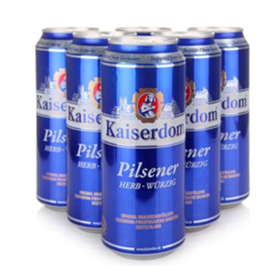 德国进口！凯撒比尔森啤酒500ml*6听/箱
