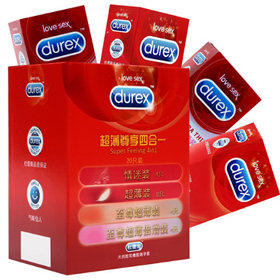 超薄尊享！Durex杜蕾斯避孕套超薄尊享四合一20只装