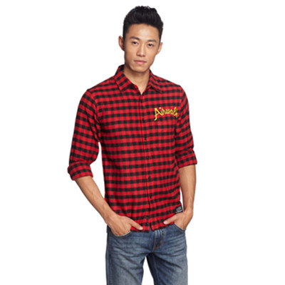 休闲百搭！airwalk握步男式长袖衬衫33213A006