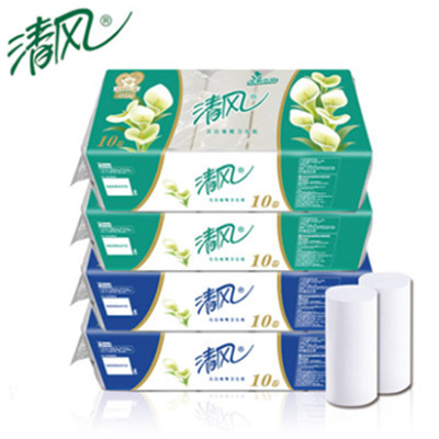 宅男福利！清风卫生纸40卷3层无芯卷纸