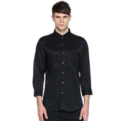 简约！Trendiano男式纯色提花衬衫3142012800090