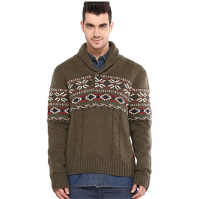 民族风！IZOD男式翻领毛衣1113432287