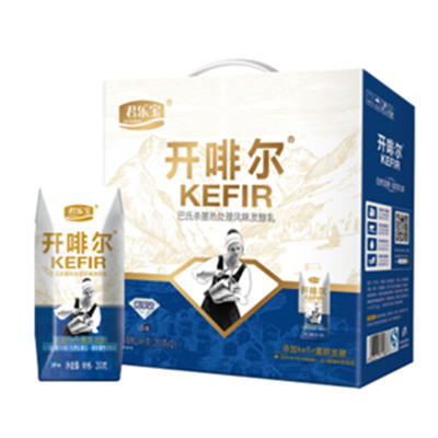超值实惠！君乐宝开啡尔巴氏杀菌常温酸牛奶200g*12钻石装