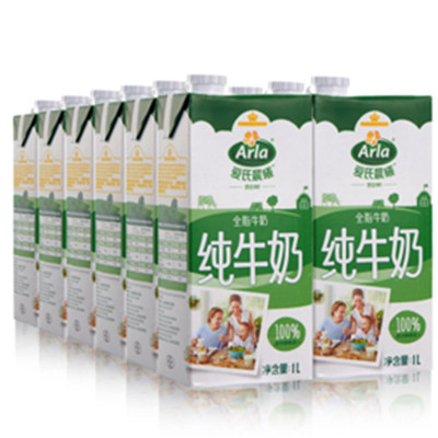 手机端好价！德国 进口牛奶 Arla爱氏晨曦 全脂牛奶 1L*12 整箱装