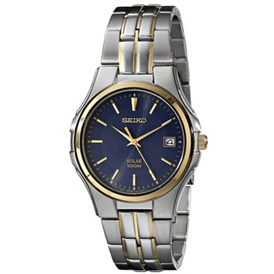 节能环保！Seiko SNE124 精工男士光动能石英手表