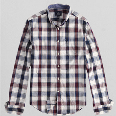 年货节预售！！AEO美鹰傲飞男士经典格纹翻领长袖衬衫0513_6203