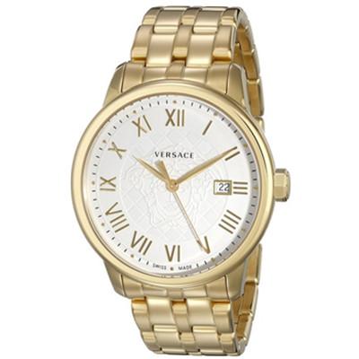 典雅大方！Versace 范思哲VQS060015镀金瑞士石英男表