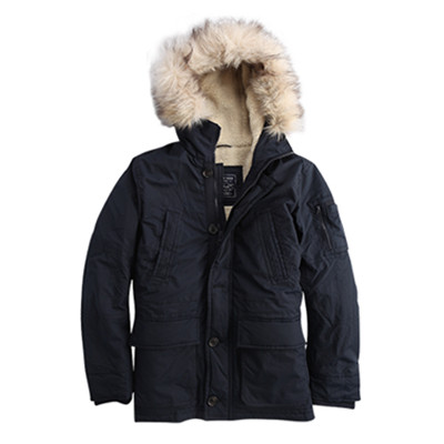 年货节预售！AEO美鹰傲飞男士休闲连帽毛领派克外套0108_9640