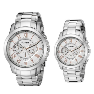 典雅气质！化石Fossil Machine 时尚石英情侣表两块套装