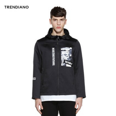年货节好价！TRENDIANO宽松印花连帽卫衣外套3HC104407E