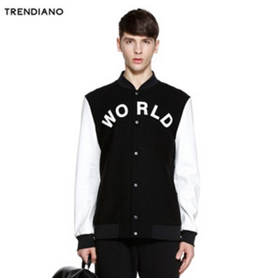 年货节好价！TRENDIANO字母撞色立领毛呢外套3HC134409E