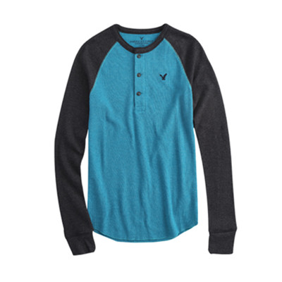 年货节好价！AEO美鹰傲飞男士休闲亨利领保暖针织T恤2519_8334