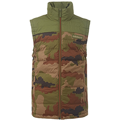 迷彩时尚！阿迪新款男子三叶草系列棉背心AB7855