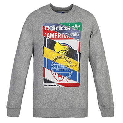 新低！阿迪达斯三叶草系列圆领套头衫卫衣AB7688