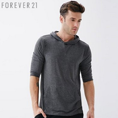 拍下五折！男士开叉连帽中袖卫衣 FOREVER21男装