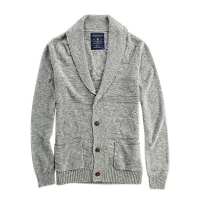 时尚翻领！AEO美鹰傲飞男士纯色开襟针织衫1149_9735