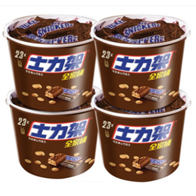 横扫饥饿！士力架花生夹心巧克力460g*4桶装