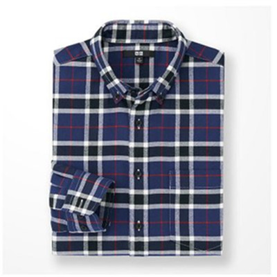 直降！优衣库法兰绒格子衬衫(长袖) 162195