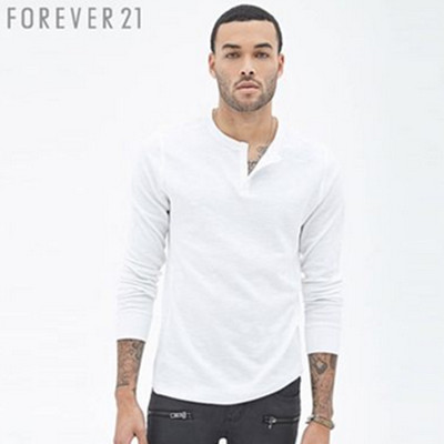 白菜价！ FOREVER21 MEN男士亨利领长袖T恤