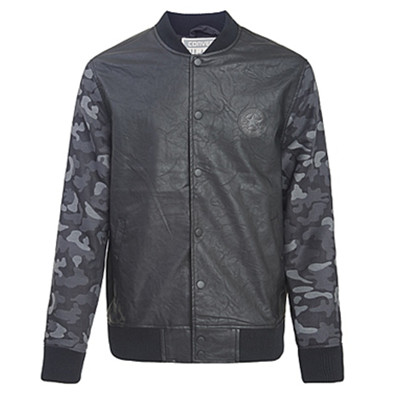 新款好价！匡威PU迷彩拼接棒球服外套10000167003