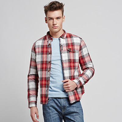 时尚格纹！LEE男款夹棉衬衫L13643P39U20