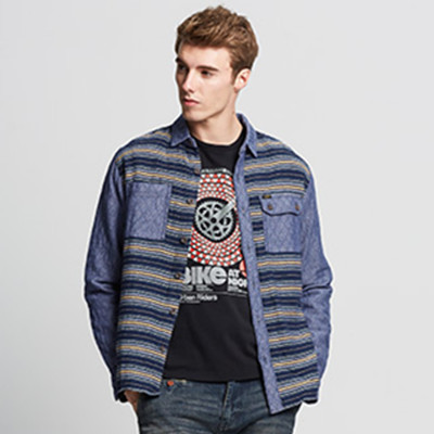 全网好价！Lee男式款条纹长袖衬衫L13348K65K16