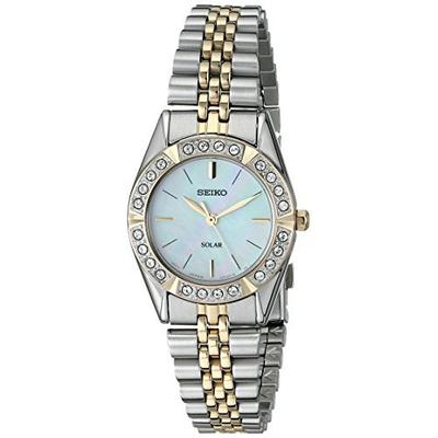 珍珠贝母！精工Seiko SUP094 水晶装饰太阳能女表
