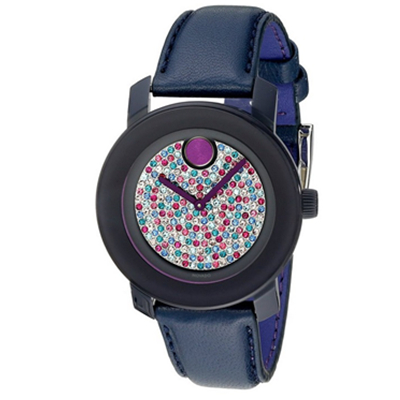 多彩！摩凡陀Movado 3600263 水晶镶嵌女表