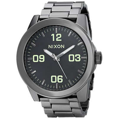 好价！Nixon Corporal 男士全钢石英手表