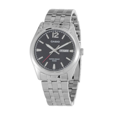 新低价！卡西欧 钢带石英男表 MTP-1335D-1AVDF