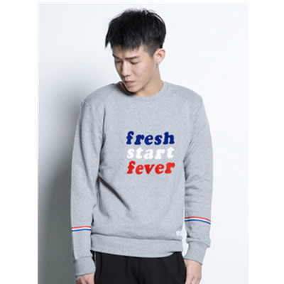 简约！Preppy Elite三色字母毛巾绣卫衣