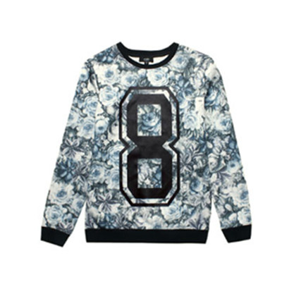 近期好价！AMH男装 圆领印花修身卫衣外套PF4725麒