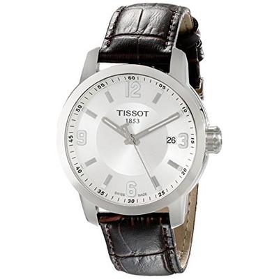 骏驰！天梭Tissot TIST0554101603700 真皮时尚男表