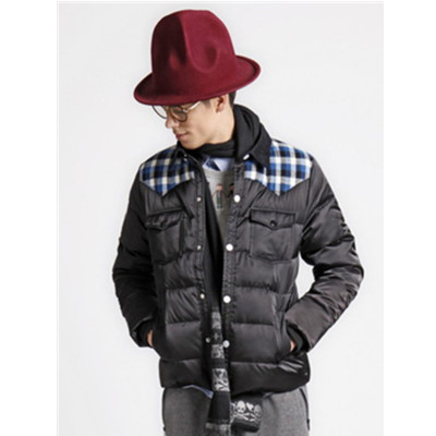 时尚感十足！Preppy elite 格仔拼接羽绒服
