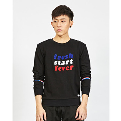 简约百搭！Preppy Elite三色字母毛巾绣卫衣