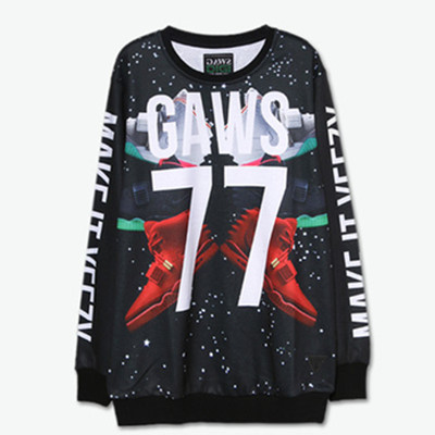 SNEARKER印花！GAWS DIGI红椰子Yeezy数字印花圆领卫衣