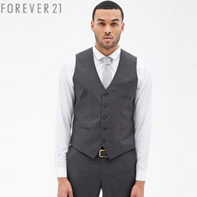 商务范！FOREVER21男装 MEN男士撞色修身西装马甲