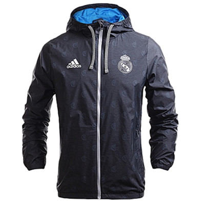 运动休闲！阿迪达斯皇马足球训练运动防风外套AJ1243