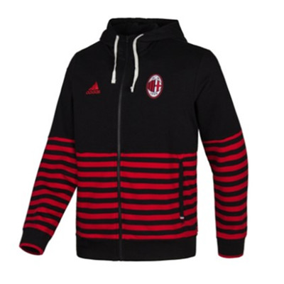 码全价低！ 阿迪达斯男子足球AC米兰针织连帽夹克AJ1265