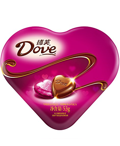 浪漫！德芙 心印 牛奶&苹果味夹心巧克力（礼盒装）