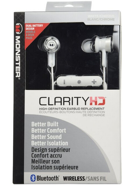 Z秒杀！Monster 魔声 Clarity 灵晰系列 无线蓝牙入耳式耳机 白色