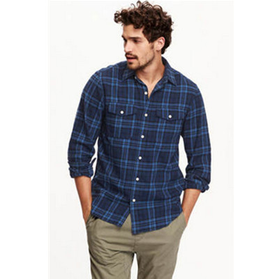 青春活力！Old Navy老海军棉质格纹双袋衬衫712409