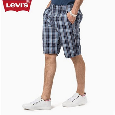 全网好价！Levi's李维斯夏男士修身直筒格子休闲短裤55328-0124