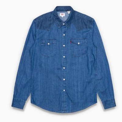 春装！李维斯春男士拼接纯棉长袖牛仔衬衫66986-0033