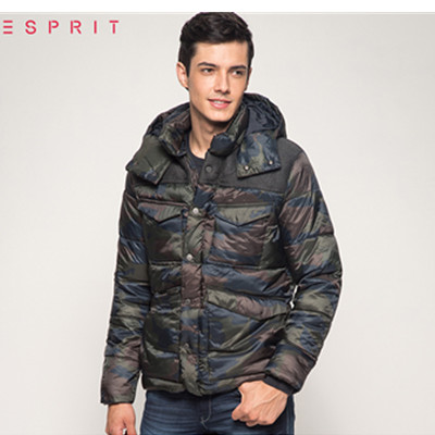 价格合适！ESPRIT男士个性款迷彩花纹休闲棉服ID0127F