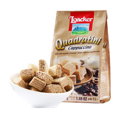 买一赠一!Loacker莱家 粒粒装威化饼 卡布奇诺味 110g 奥地利进口